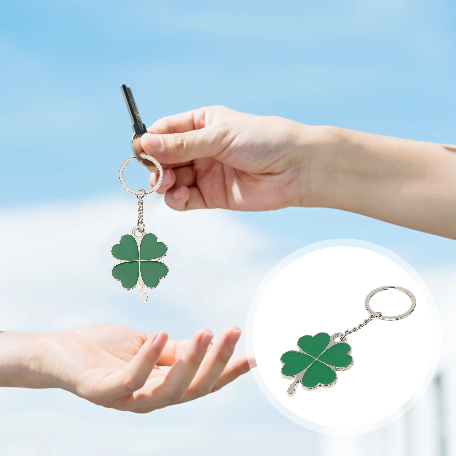

Key Keychain Leafkeyring Four Lucky St Day Gift Chain Shamrock Patrick Party Holderring Jewelry Patricks Charm Pendant Charms