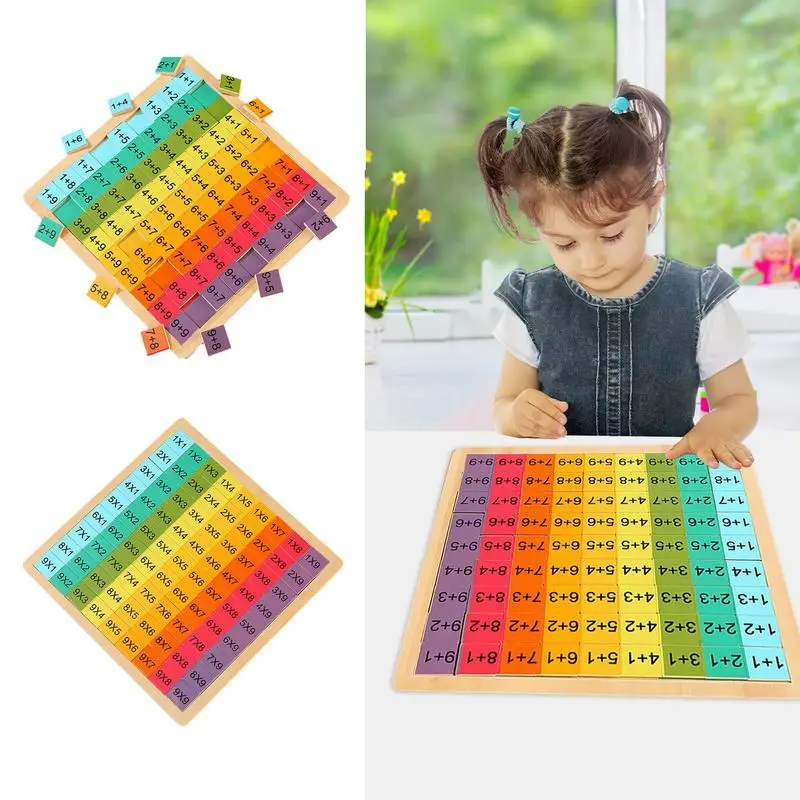 

Деревянная доска для умножения, Настольная доска для умножения с математическими блоками, деревянный стол для умножения раз, математическая доска для умножения блоков