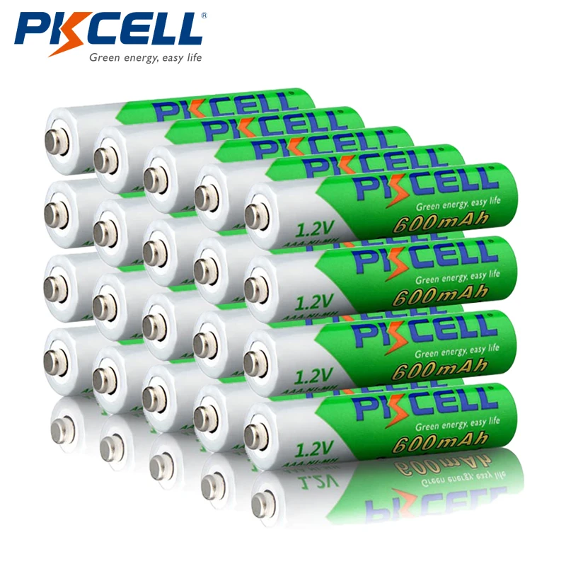 

Аккумуляторные батарейки PKCELL AAA, 20 шт., 600 мАч, AAA, 1,2 в, NIMH, LSD, предварительно заряженные батарейки для фонариков, пультов дистанционного управ...