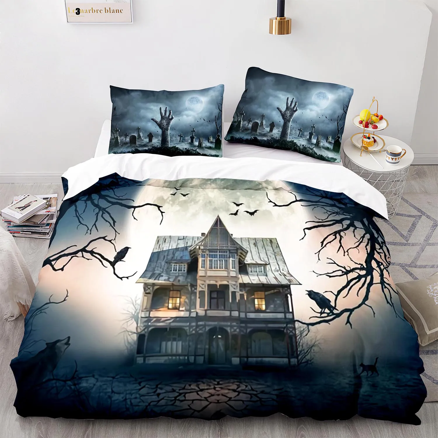 

The living dead Bedding Set Single Twin Full Size Zombie Bed Set Aldult Kid Bedroom Duvetcover Sets 3D Print Queen King