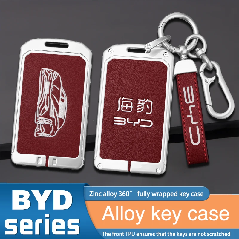 

Zinc Alloy+Leather TPU NFC Card Car Key Bag For BYD Han Qin Tang Song Pro PLUS Ev Atto 3 Seal Dolphin Frigate 07 Destroyer 05