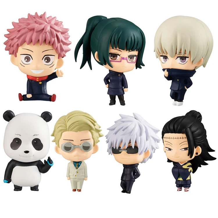 Оригинальные фигурки BANDAI SD02 7 шт./компл. juютсу Kaisen Gojou Yuuji Toge Getou Nanami Maki Panda Cute Gashapon |