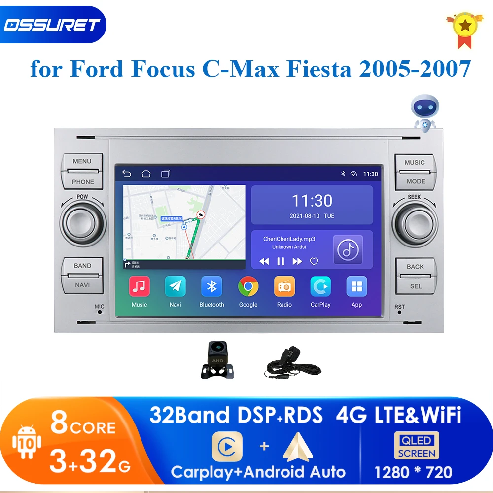 Автомагнитола 2 din Android 10 GPS для Ford Mondeo S-max Focus C-MAX Galaxy Fiesta transit Fusion подключение