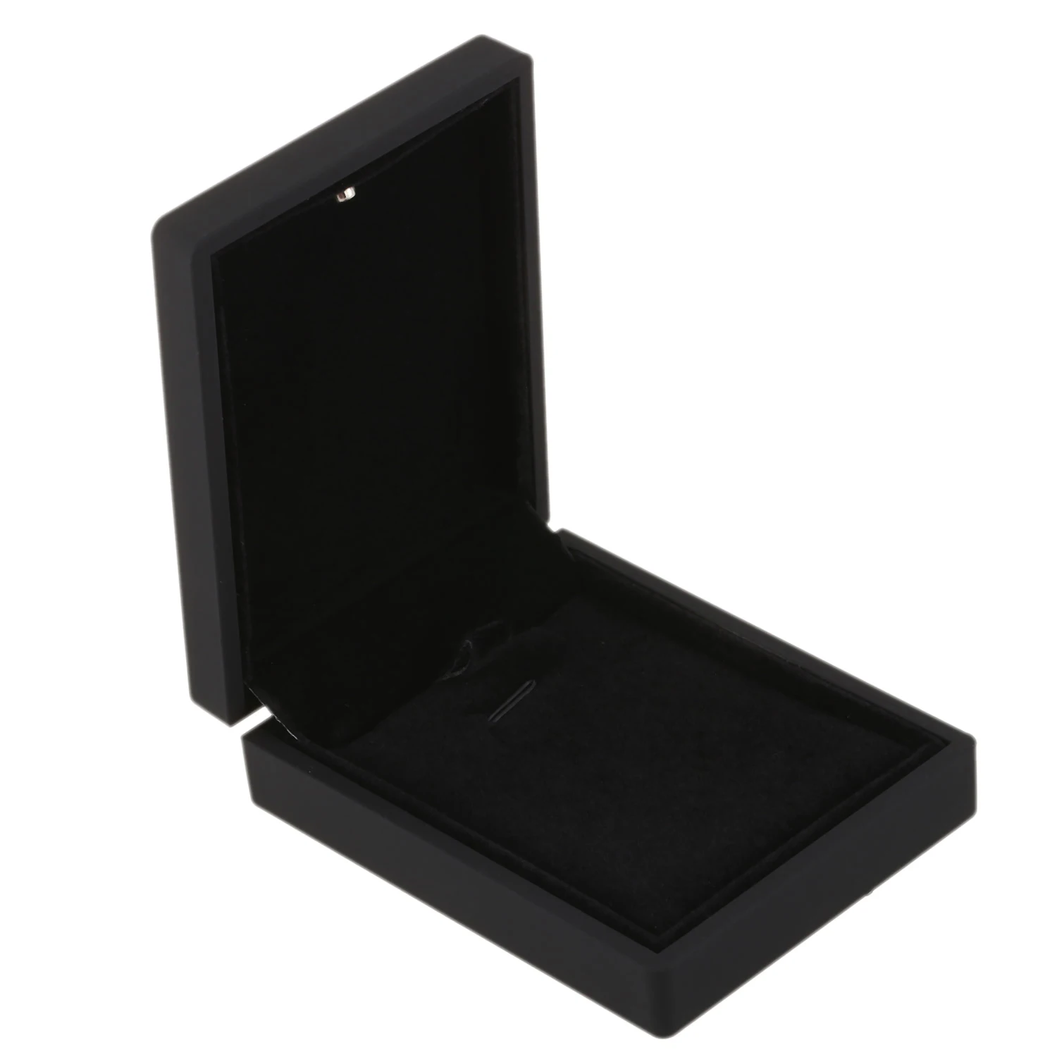 

LED Lighted Necklace Box Rubber + Plush Pendant Case for Jewelry Display Wedding Valentine's Day Gift