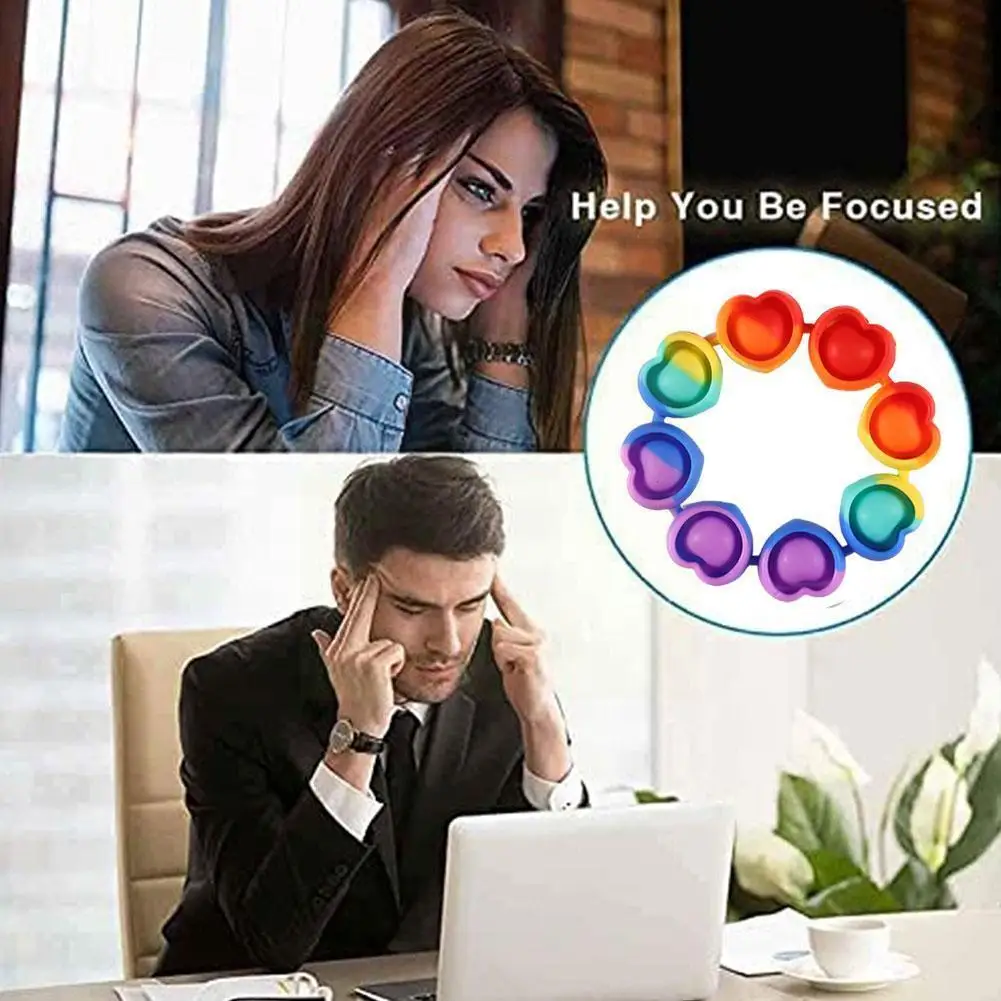 

Радужный Браслет для декомпрессии Радужная игрушка для декомпрессии детский сенсорный браслет игрушка для снятия стресса аксессуары брас...