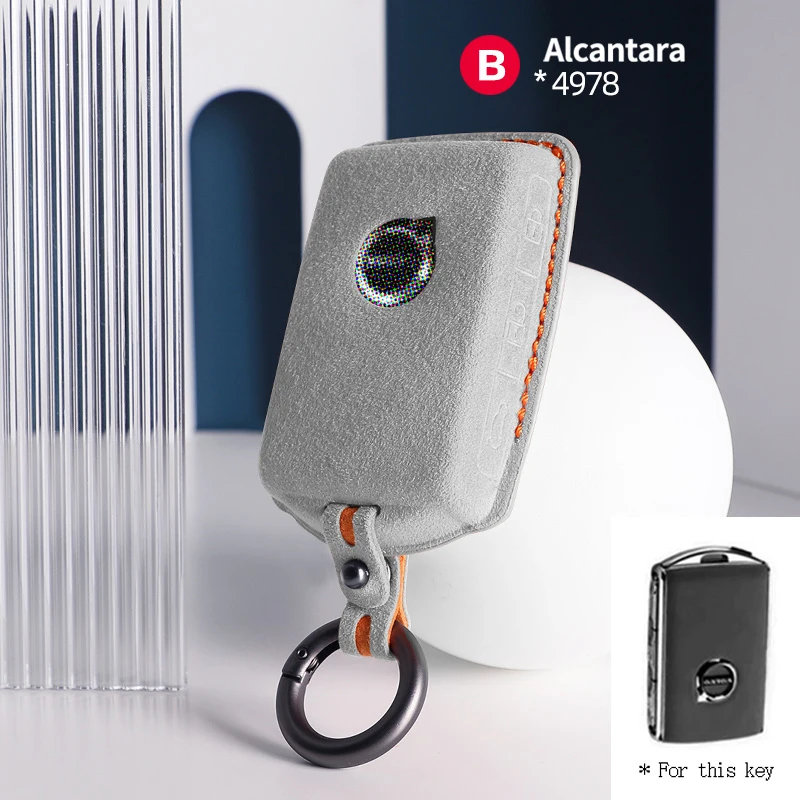 

Новый замшевый чехол для дистанционного ключа из алькантары для Volvo XC60 S60 S90 XC40 C40 XC90 V60 V90 2023, аксессуары для корпуса ключей