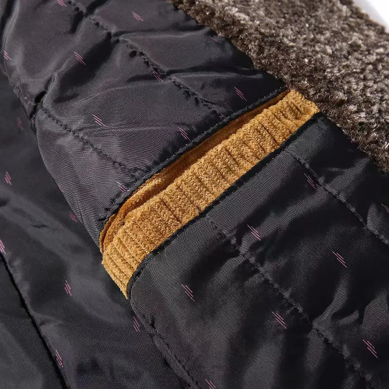 Brand Corduroy Men's Jacket 2021 Autumn Winter Male Coat Thickened Padded Lapel Cotton Clothing Retro Tooling Warm Tops Man