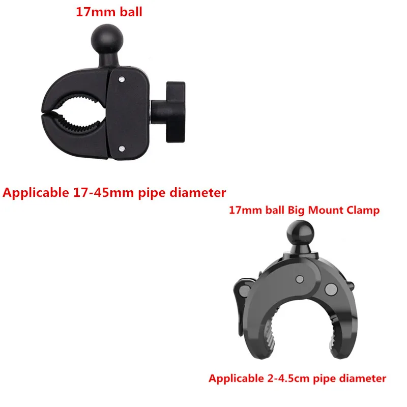 

17-45mm Super Clamp to 17mm Ball Head for Motorcycle Bicycle Handlebar Rail Rods Clamp for Gopro Action Camera Handlebar Clamp