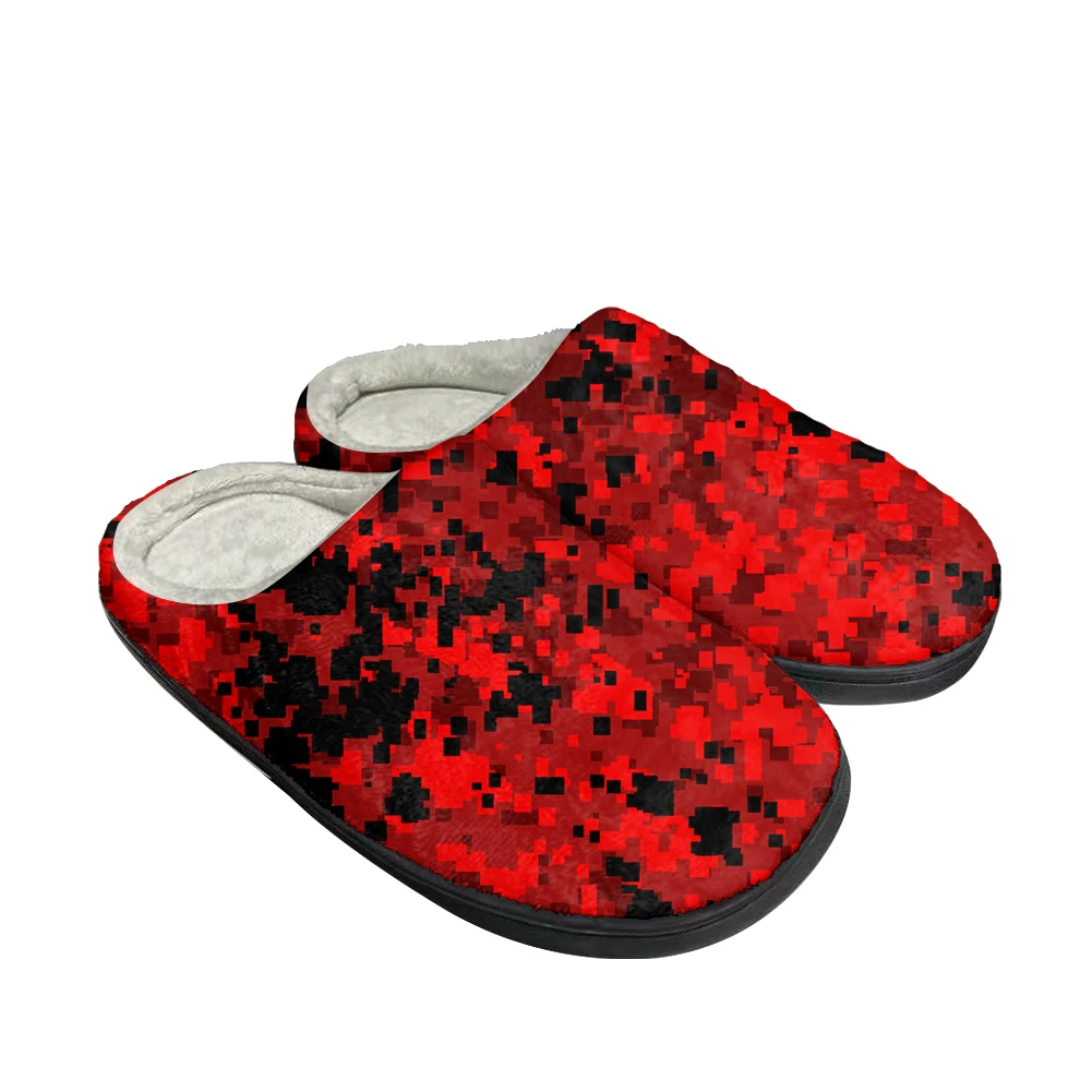 

Camo Red Balck Home Cotton Custom Slippers Mens Womens Sandals Camouflage Plush Bedroom Casual Keep Warm Shoes Thermal Slipper