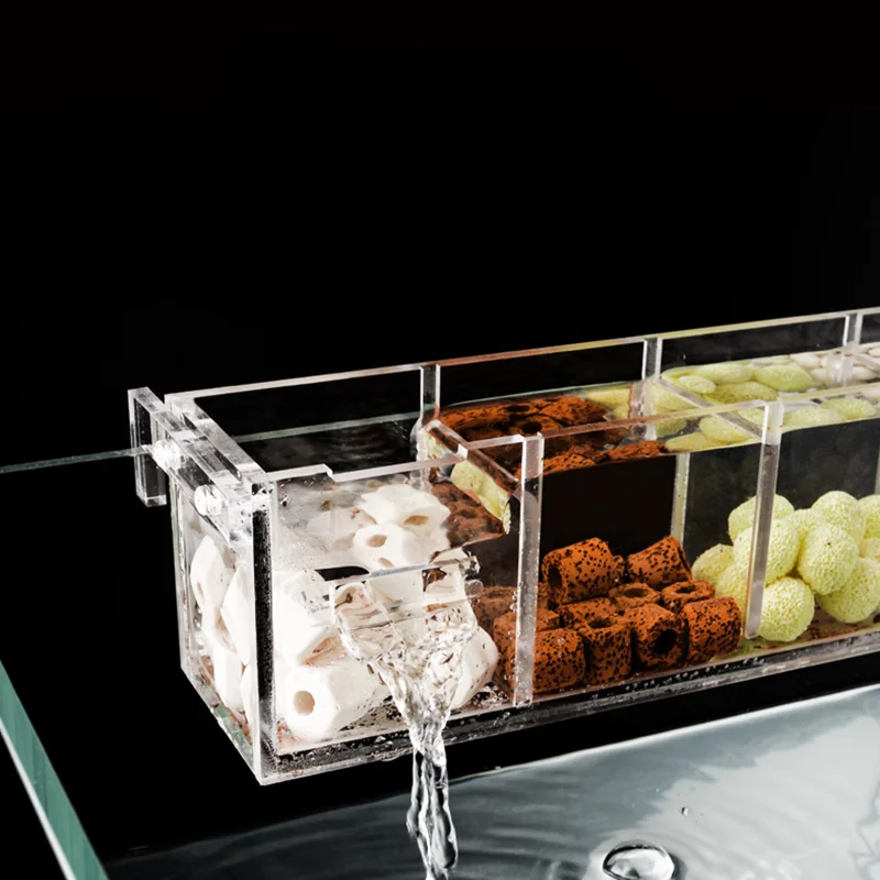 

Aquarium External Filter Box Fish Tank Filter Box without Water Pump Increase Oxygen Water Filter Mutifunctional Acrylic
