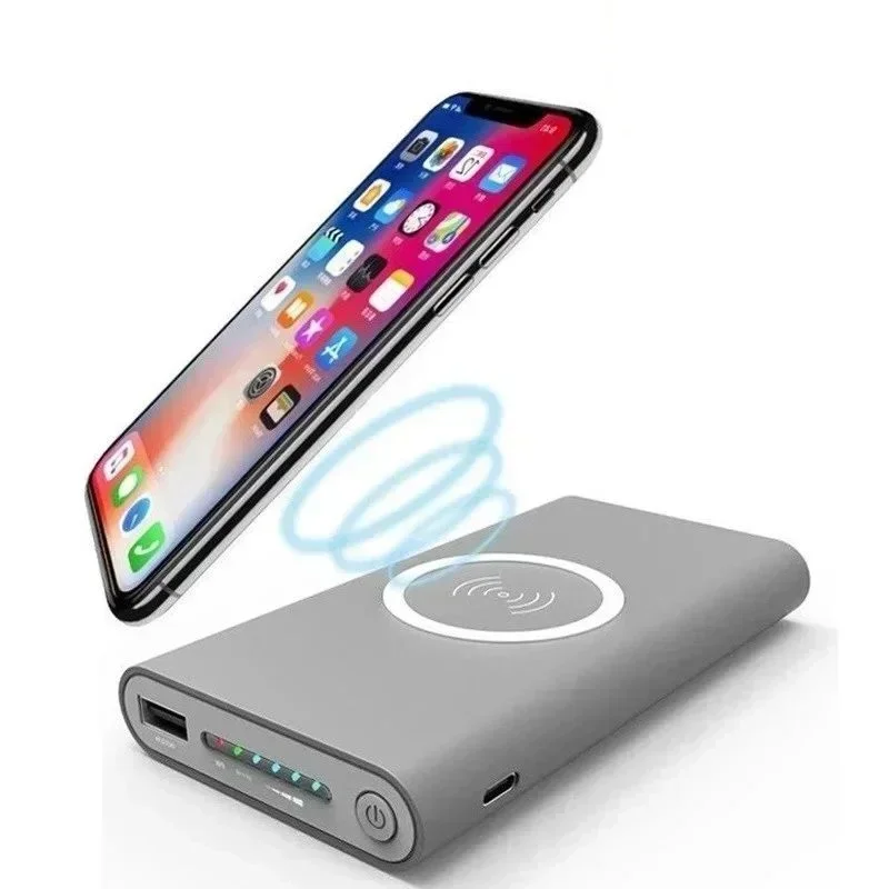 Портативное ультратонкое беспроводное зарядное устройство Power Bank 20000 мАч 2.1A Powerbank