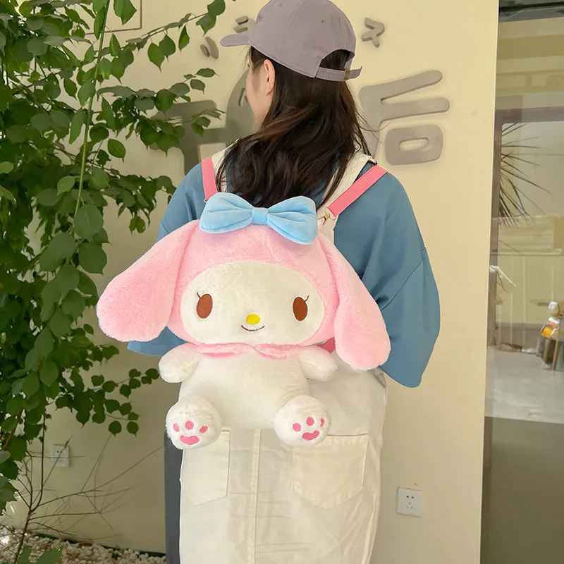 

New Sanrio Plush Cute Girl Heart Cartoon Doll Backpack Children Super Soft Plush Backpack Japanese Kawaii Kulomi Doll Bag Gift