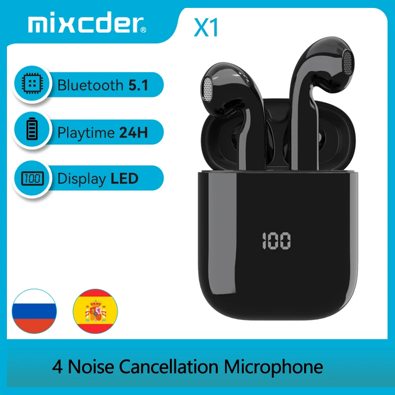 

Беспроводные Bluetooth-наушники Mixcder X1 TWS с 4 микрофонами