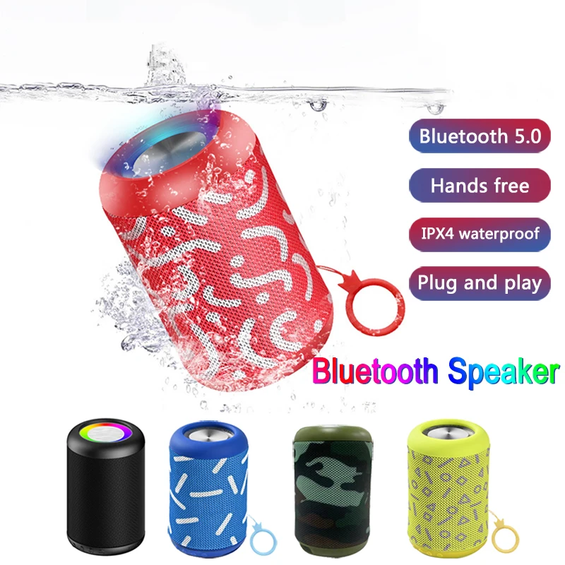

Portable Bluetooth-compatible Wireless Bass Column Computer Waterproof Outdoor Mini Sound Box Radio USB Subwoofer Speakers
