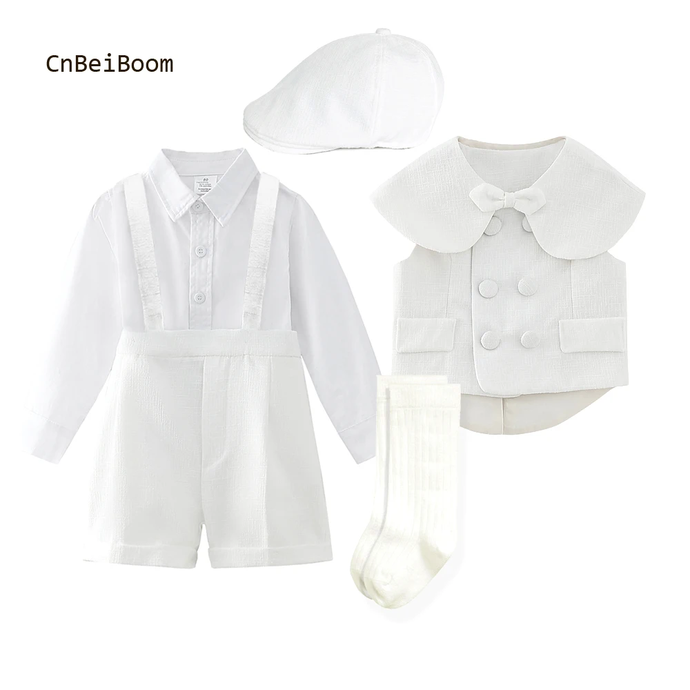 5pcs Baptismal Baby Boys Girls Clothing With Children 1-4 Year Birthday Party Dress