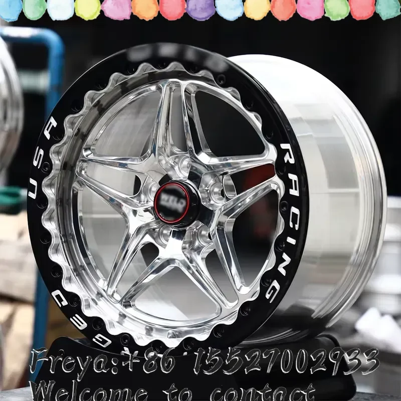 Фото Кованые диски WELD S81 Drag Beadlock 17x10 15x10 5x114.3 5x4.5, полированные, 5 спиц, вылет 3-4, для Mustang GT Drag Wheels №2