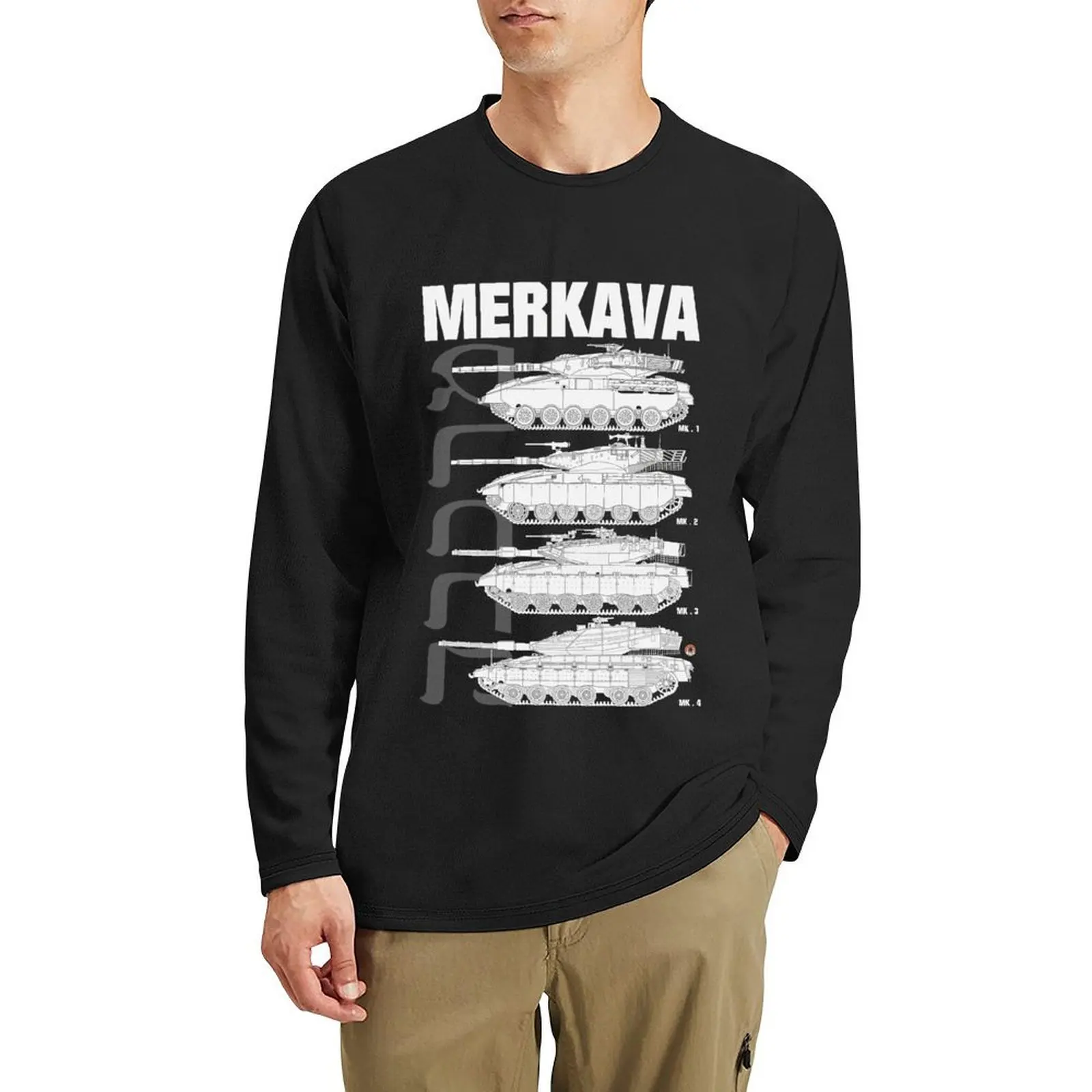 Меркава Мк1 Мк2 Мк3 и Мк4 в том же дизайне длинная футболка топы одежда стиле аниме