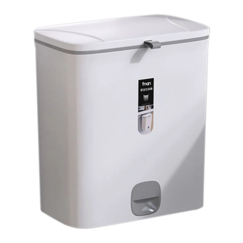 

Fnqn Household Wall-Mounted Non-Perforated Sealed Narrow-Shaped Trash Can With Multifunctional Trash Storage Bin