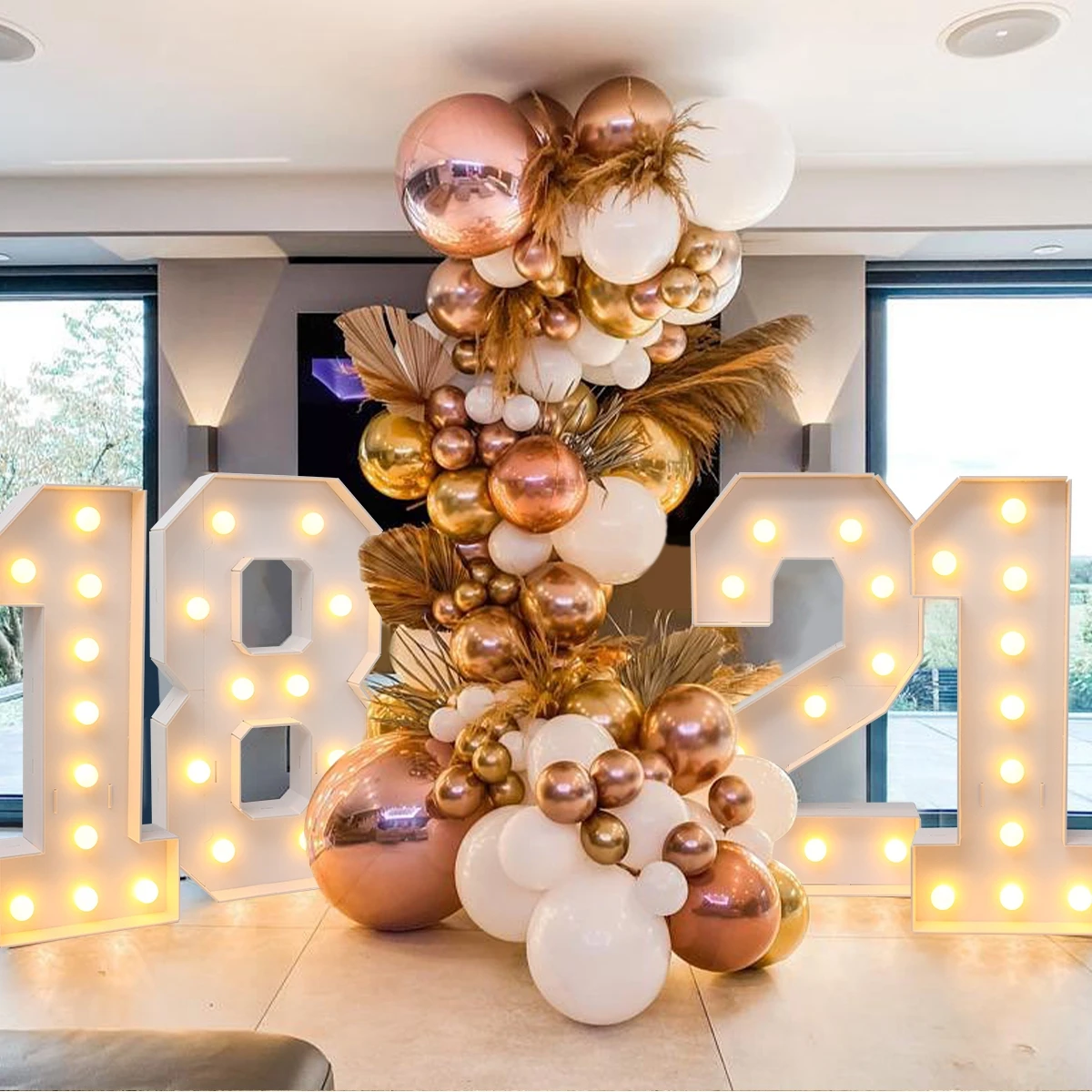 91 5 см шатер сделай сам светящиеся цифры для декора на 18-й 21-й день рождения