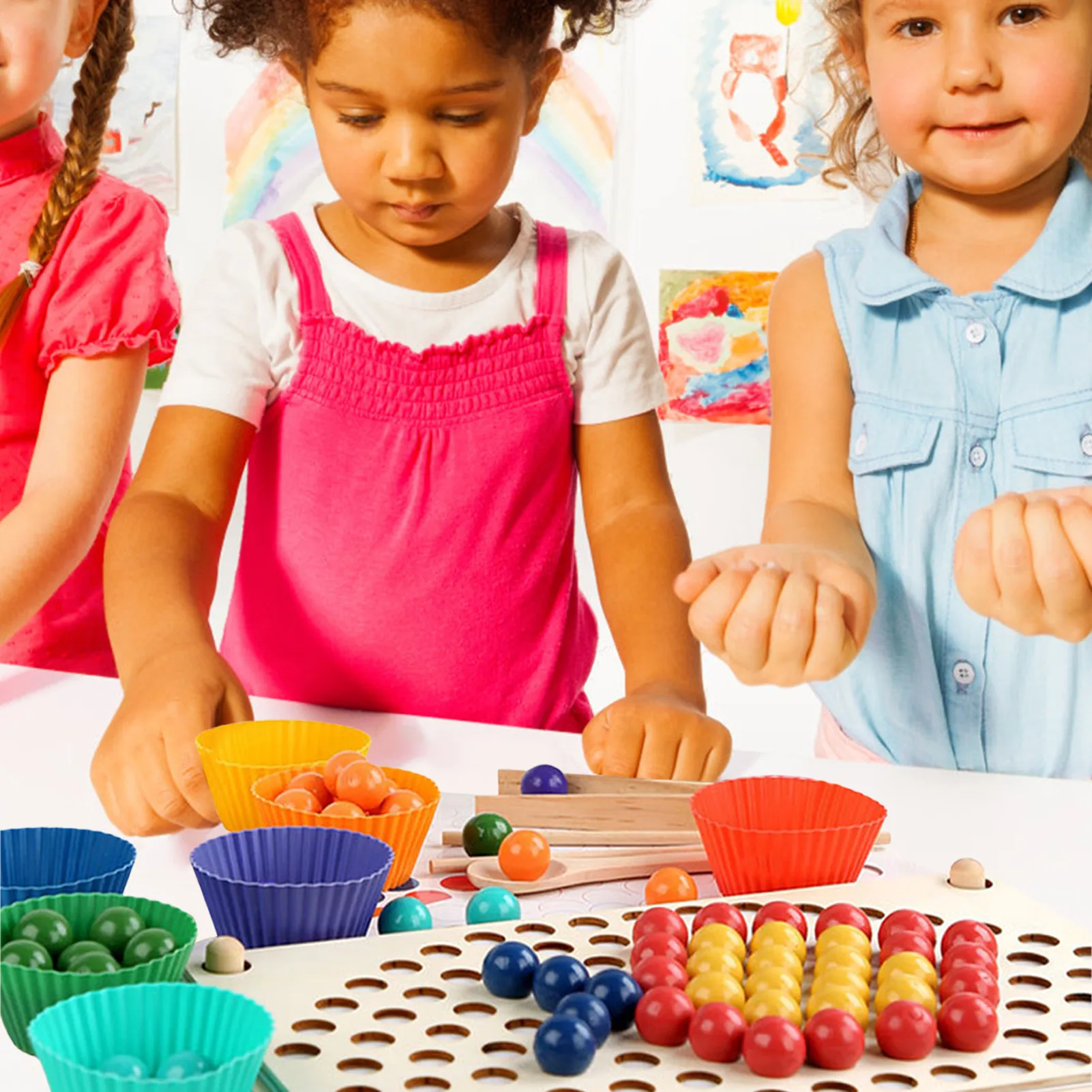 

Montessori Color Sorting Toys Matching Game Baby Toys Fine Motor Training Educational Toys Preschool Learning Toy For Kids
