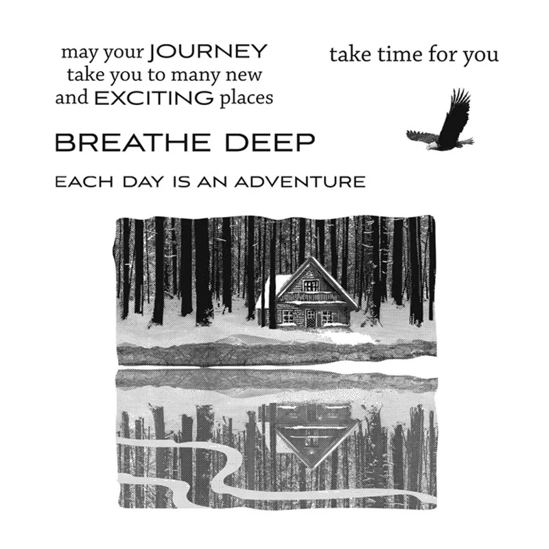 

Набор прозрачных силиконовых штампов, отраженных в природе, 2021