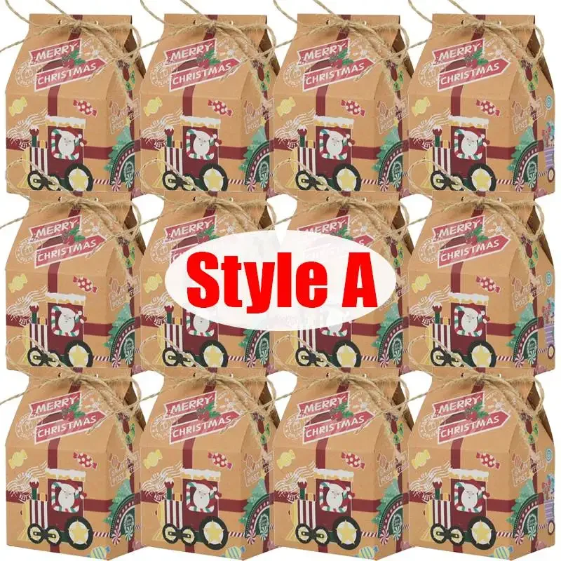 

Рождественские подарочные коробки из крафт-бумаги