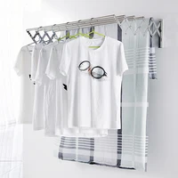 40cm/50cm Adjustable Clothes Rack Wall Mounted Stainless Steel Hangers For Clothes Space Saver Collapsible Clothes Drying Rack