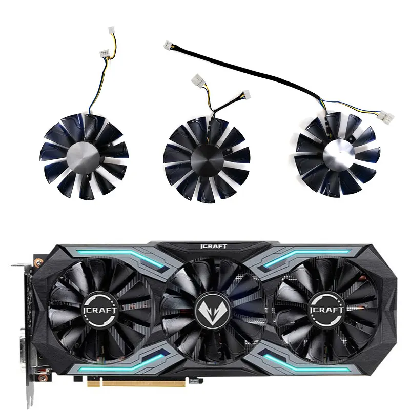 3PCS/Set NEW 85MM 4PIN GeForce RTX 2060 iCraft GPU Cooling Fan for MAXSUN GTX 1660 SUPER iCraft RTX2060 SUPER iCraft Cooling