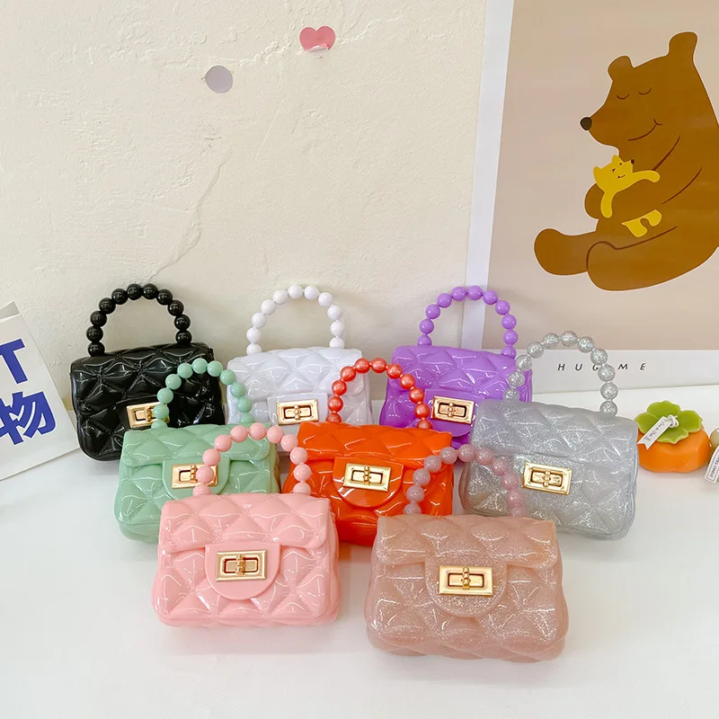 

Мини-сумки-мессенджеры в Корейском стиле, летняя сумочка из ПВХ через плечо с узором и жемчугом, маленькая сумочка-желе на цепочке для девушек, кошелек для мелочи