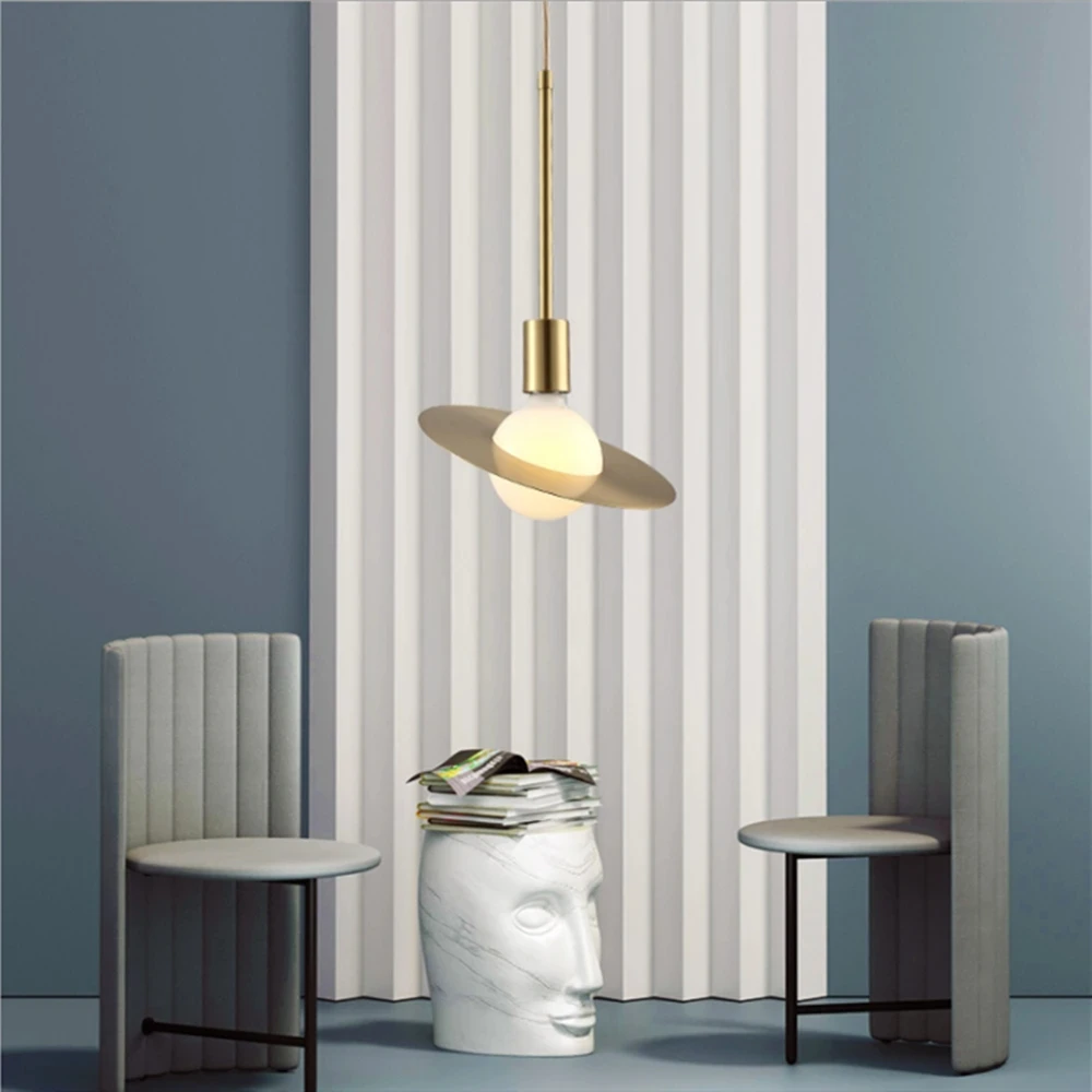 Винтажный железный подвесной светильник в деревенском стиле золотой стеклянный