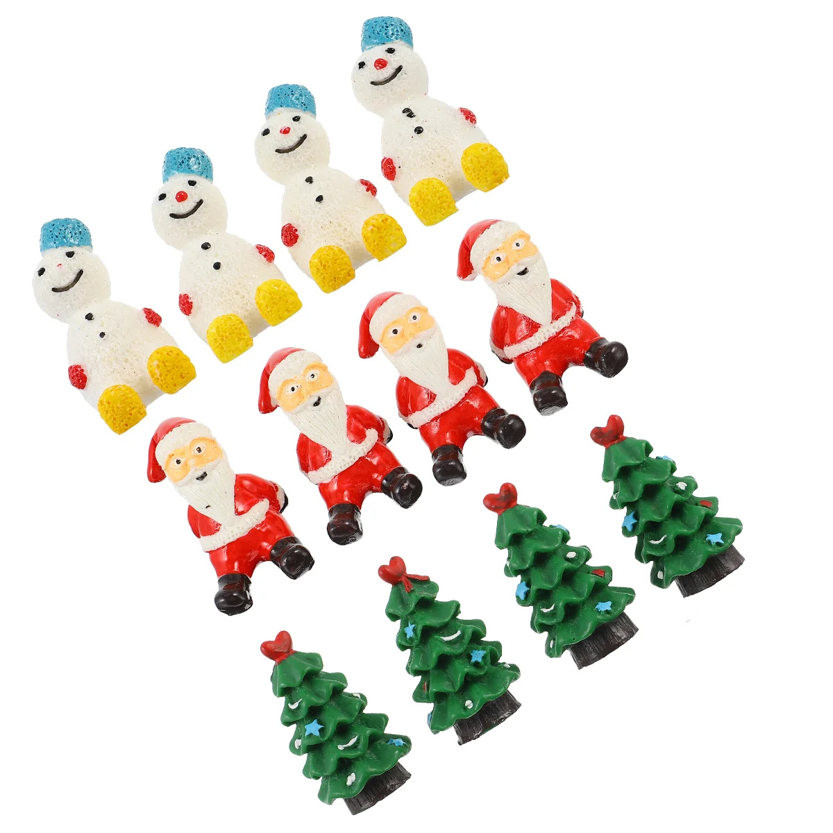 

12Pcs Adornments Delicate Resin Santa Claus Decorations for Home Xmas Stickers