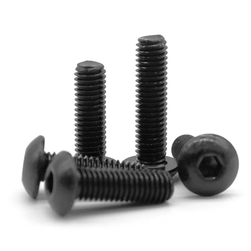 

2/50pcs ISO7380 M2 M2.5 M3 M4 M5 M6 M8 Black 304 Stainless Steel Hexagon Hex Socket Button Allen Head Screw Bolt Length 3-60mm