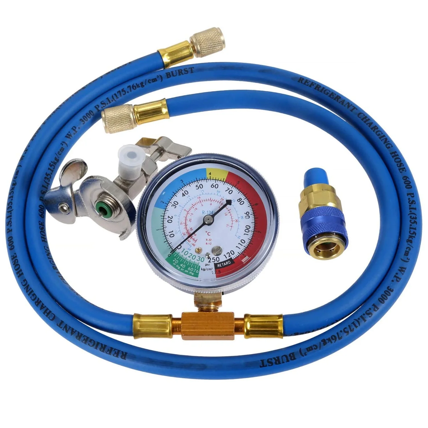 AC R134A комплект шлангов для заряда хладагента 59 дюймов с манометром 1/4 дюйма порт SAE
