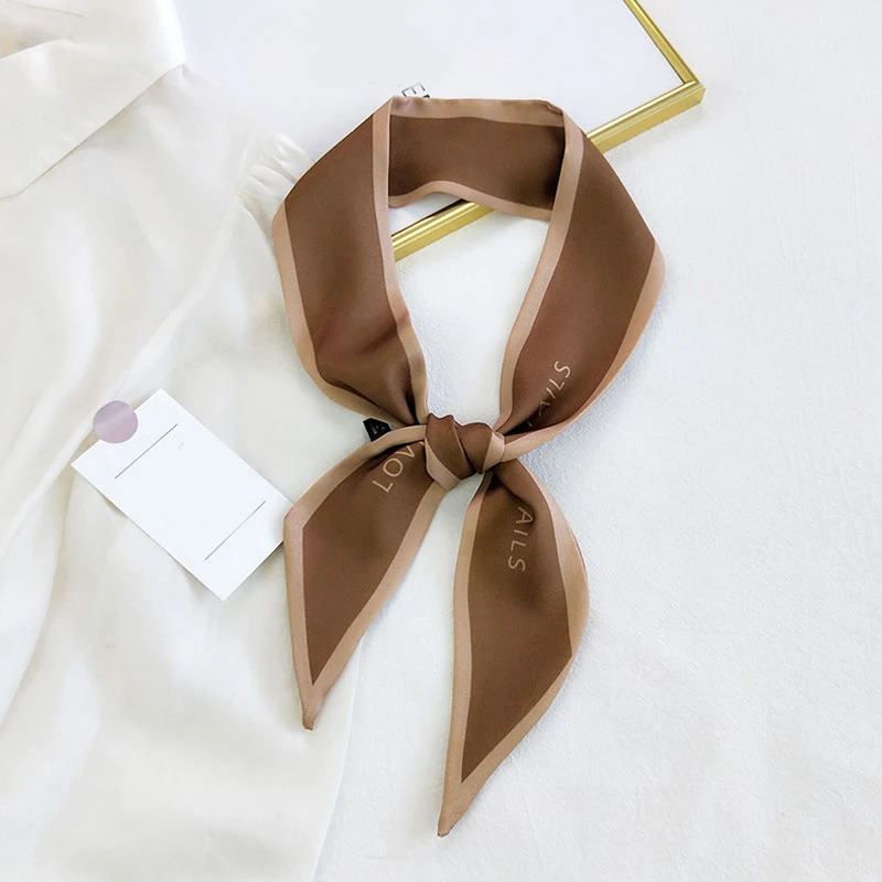 

New Women Long Head Scarf Chiffon Headband Silk Tie Hair Band Letter Print Head Band Ponytail Holder For Girls Hair Accessories