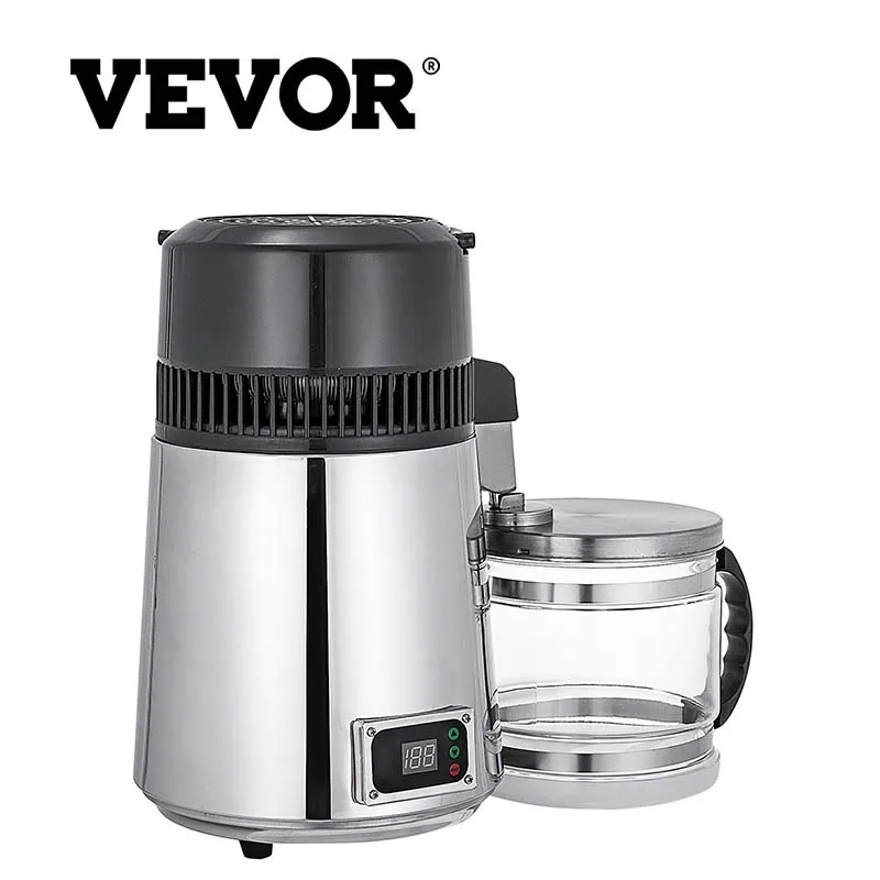 

VEVOR Water Distiller Purifier 4L Water Distiller Temperature Controlled Distilled Adjustable Temperature for Offices