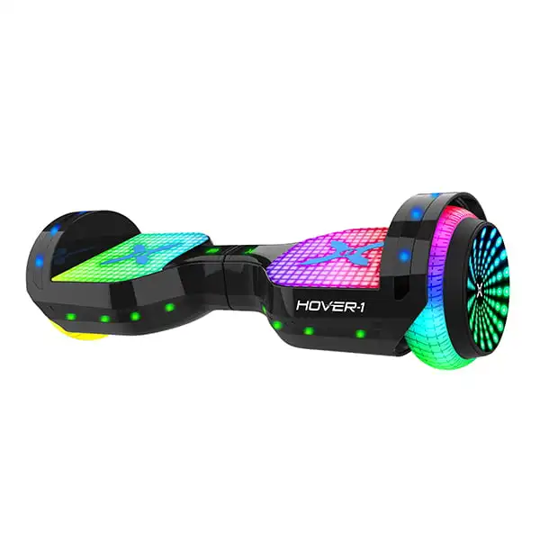 

Hoverboard, Black, LED Lights, 220 Lb. Max Weight, 7 Mph Max Speed