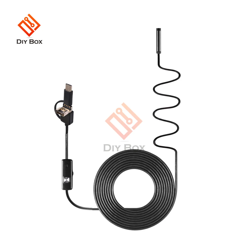 Эндоскоп 3 в 1 с USB/Micro USB/Type-C для Android бороскоп камерой осмотра водонепроницаемый