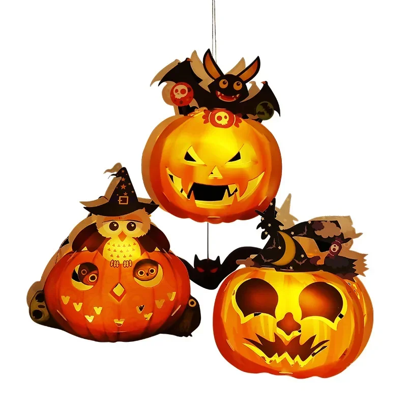 Хэллоуин Джек-фонарь реквизит украшения ручные нарядные игрушки DIY светящиеся в