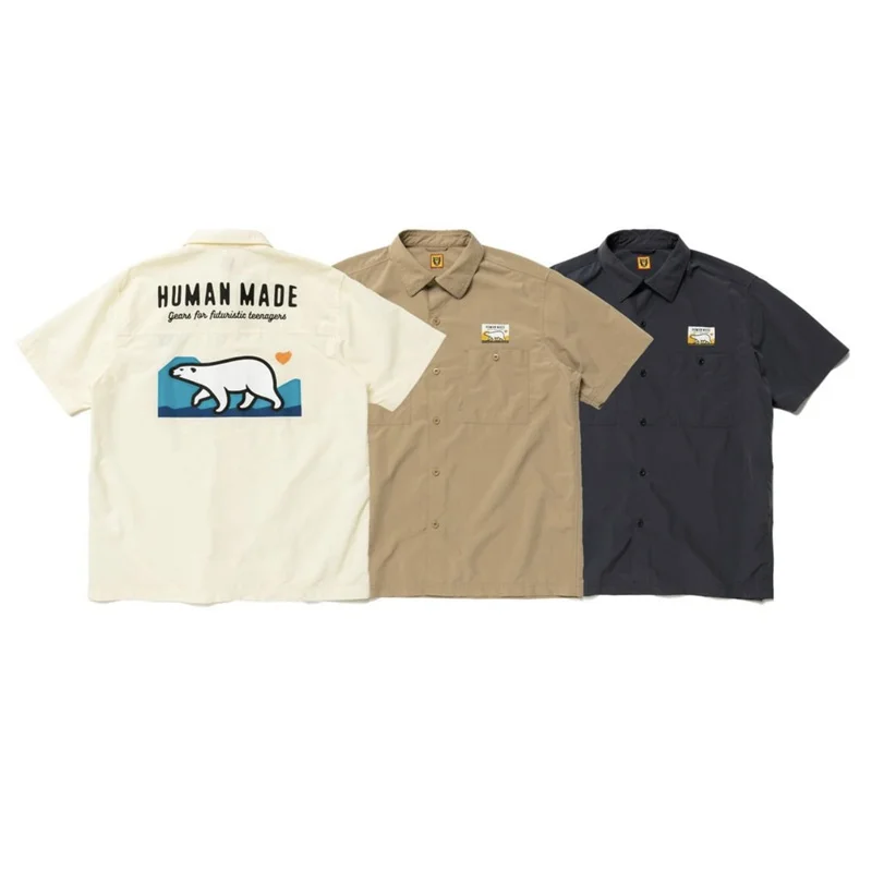 

HUMAN MADE CAMP SHIRT Functional Japanese Polar Bear Short Sleeve Shirt