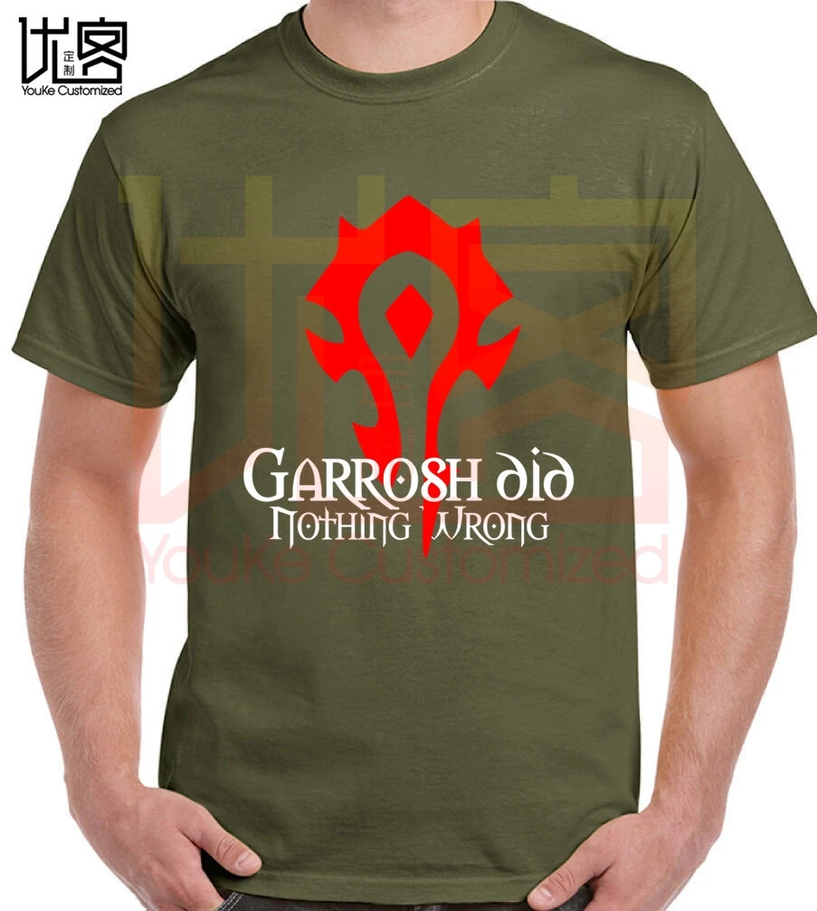 Garrosh did nothing wrong T-Shirt Warcraft men's women's 100% cotton short sleeves tops tee printed Crewneck t-shirt |