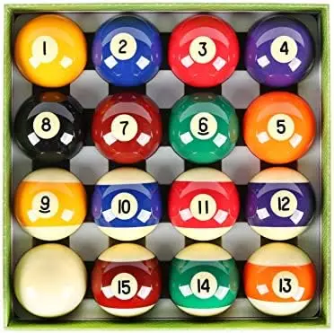 

Pool Boston Numbered Balls Set, 16 Balls Including a Cue