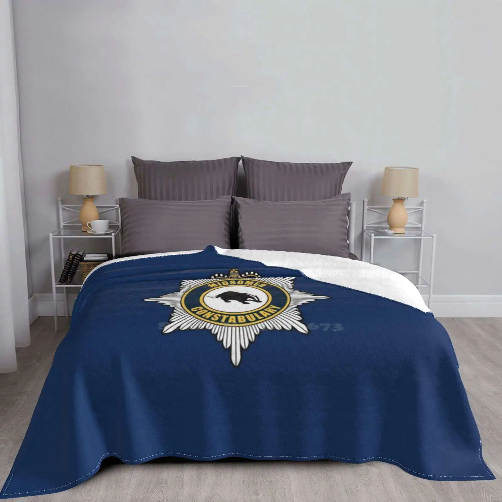 Модное мягкое теплое фланелевое одеяло Midsomer Constabulary Barnaby Police Dci с логотипом