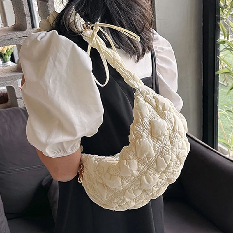 Small Embroider Women's bag Crossbody Bags For Women Half Moon Shoulder Handbags 2023 summer Trends Luxury Brand Tote bag Female