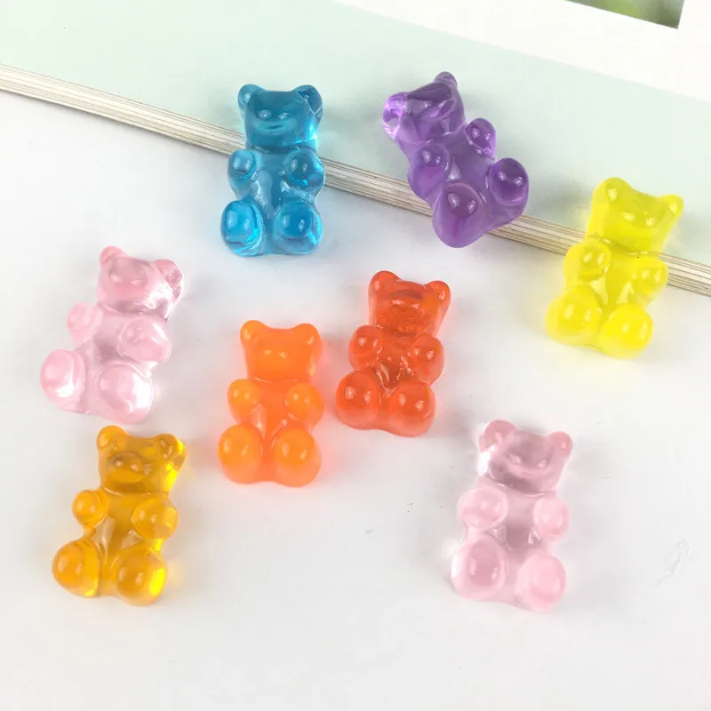 

20pcs/Bag 3D Jelly Gummy Bear Nail decoration Resin Stone Rhinestone Decorations Cartoon Design Manicure Accessories