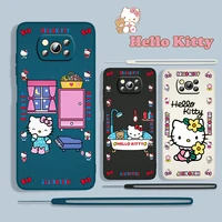 anime hello kitty cute for xiaomi poco x3 nfc f3 gt m4 m3 m2 pro c3 x2 11 ultra 5g silicone liquid rope phone case fundas coque