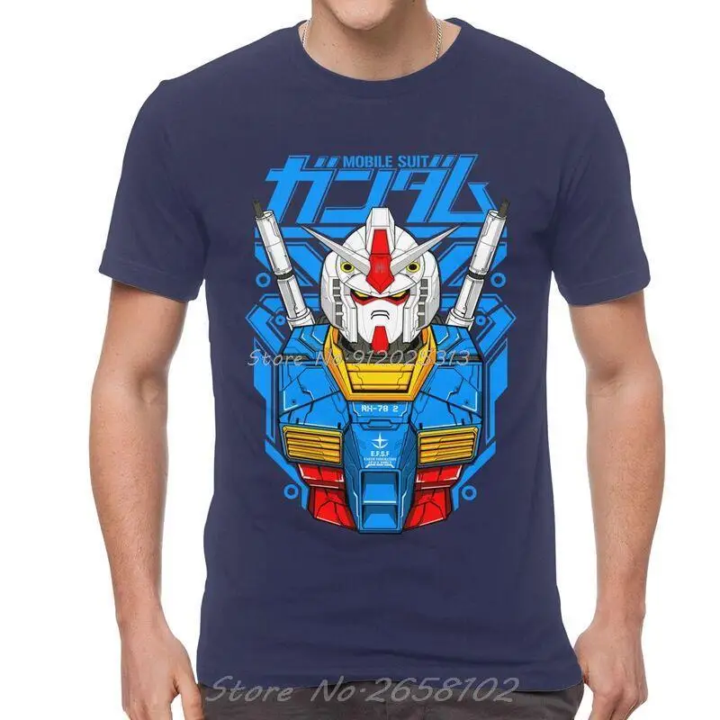 The First Gundam RX 78 T-Shirts Men Graphic T Shirt Short Sleeve Japan Anime Mech Robot Manga Mecha Gunpla Tshirt Cotton Tee Top