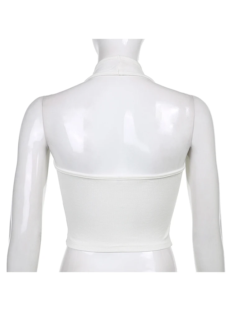 Женский однотонный топ с лямкой на шее открытой спиной |