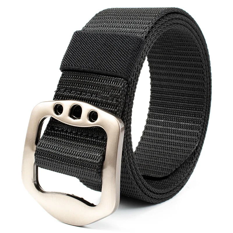 New Popular Nylon Alloy Button Casual Woven Anti Allergy Men's Outdoor Sports Tactical Belt