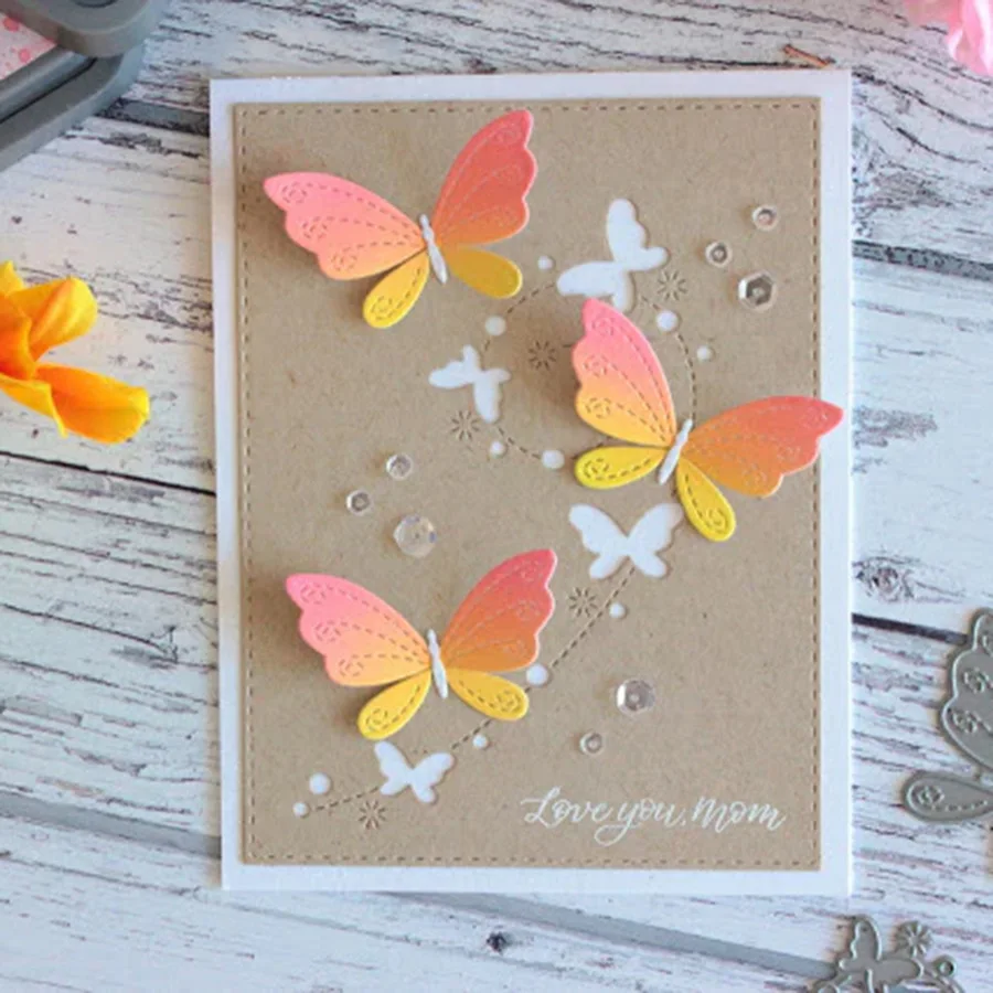 Рождественский трафарет 2 шт. штампы для резки бабочки форма ножа сделай сам