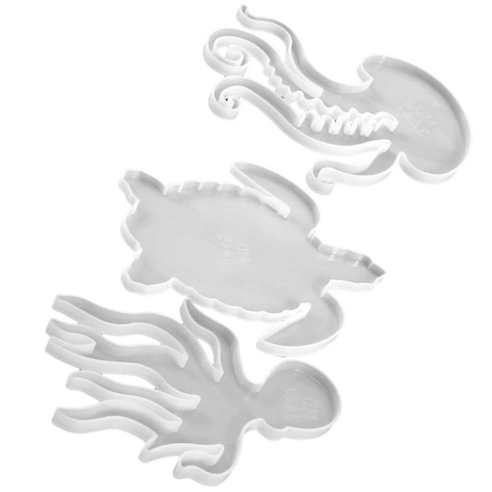 

3 Pcs Supplies Turtle Decor Flexible Silicone Mold DIY Molds Dolphin Animal Casting Silica Gel Epoxy Resin